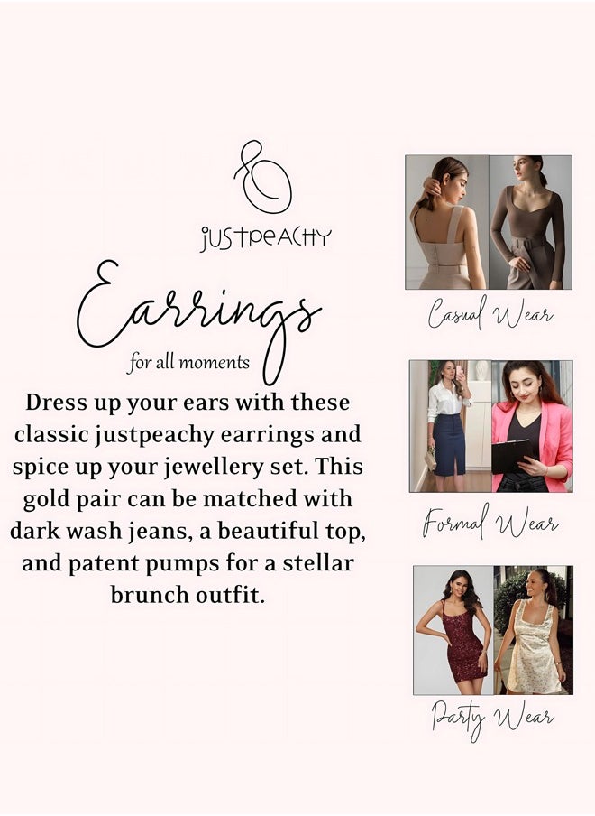 Just Peachy Just Peachy Gold-Plated Filigree Contemporary Drop Earrings, Elegant Intricate Design with Luxurious Gold Finish, Perfect for Special Occasions or Everyday Wear ? Lightweight and Comfortable  - Image 5