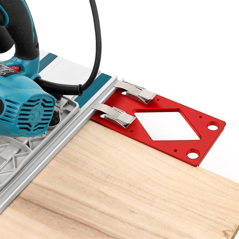 Heavy-Duty 90-Degree Miter Guide Jig Clamping Tool for Major Brand Track Sawing & Workshop Efficiency Aluminum Angle Stop - Image 3
