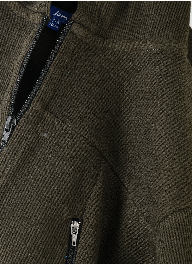 JAM Boys Waffle Texture Zip-Up Hoodie Jacket  - Image 3