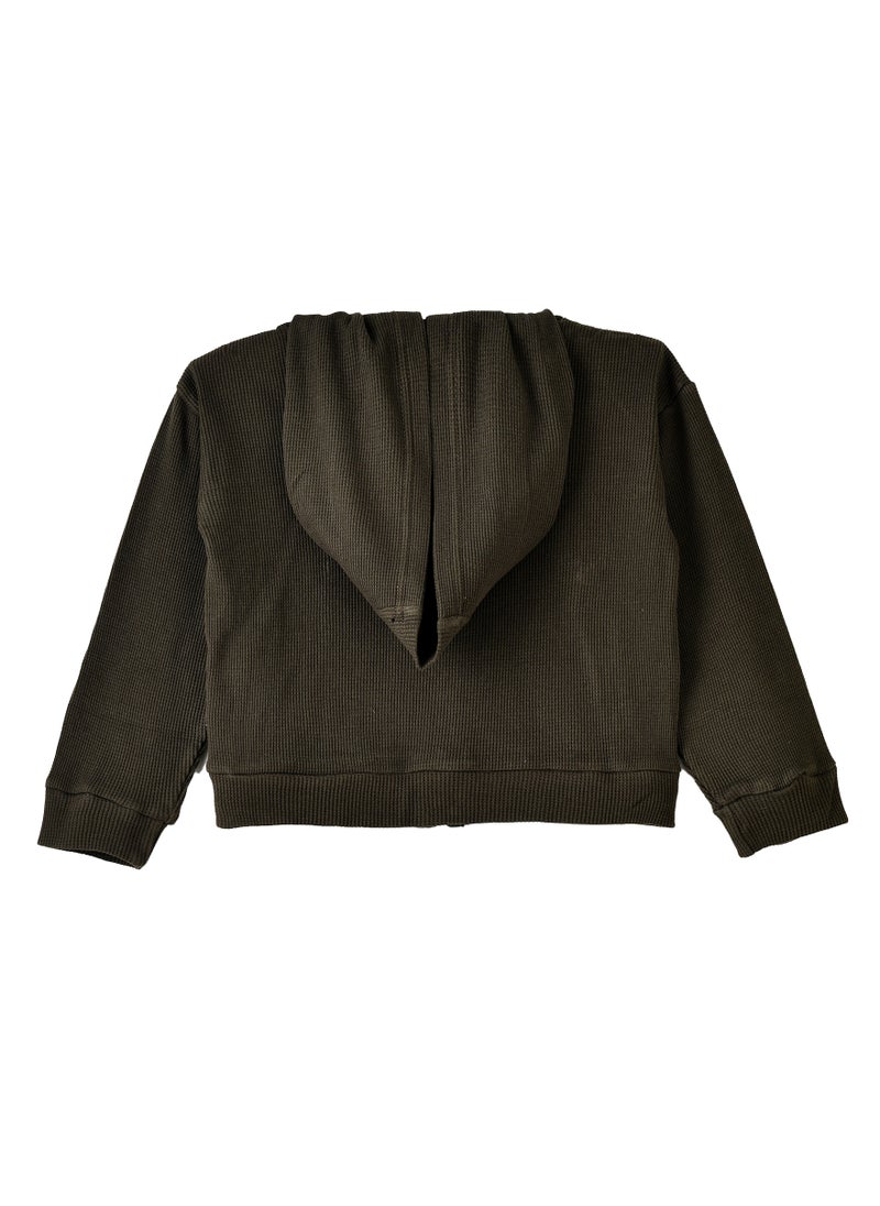 JAM Boys Waffle Texture Zip-Up Hoodie Jacket  - Image 2