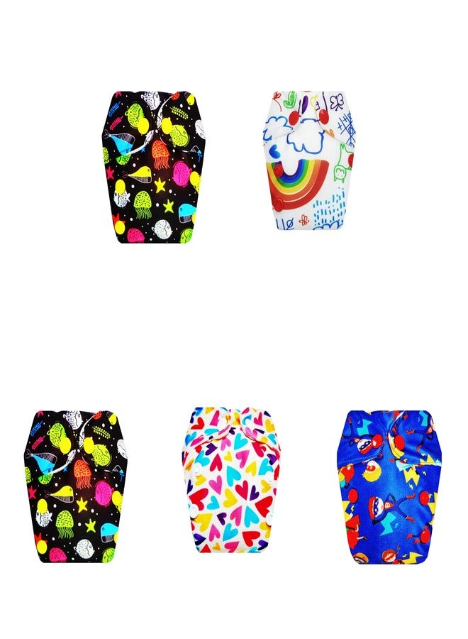 Dumbledo Premium Newborn Cloth Diaper with Integrated Insert (Pack of 5) | Dry Feel and Comfortable | 6-Layer Absorbent Pad | Easy to Clean | Trusted by Moms | 0 - 4 Months | Unisex Baby - Image 1