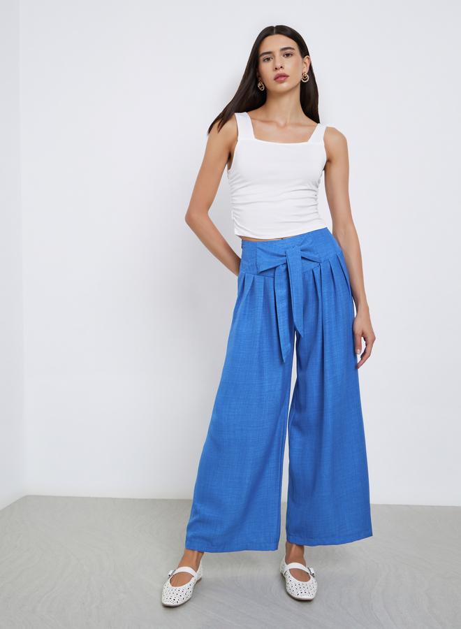 Take Two Bow Tie Waist Wide Leg Pants - Image 1