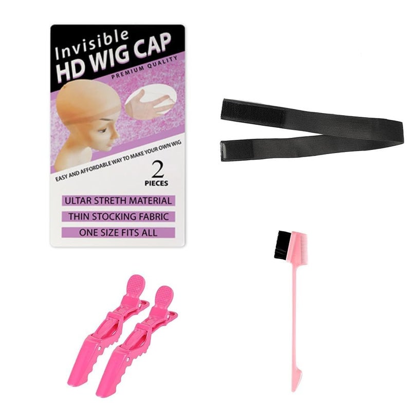 Sweetie Sweetie Wig Install Kit 1 pc Hd Wig Cap 1 pc Elastic Band 1 pc Wig Brush 2 pc Hair Clips