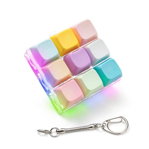 mintcaps Keyboard Fidget Toy Fidget Keychain with Led Light Button Keyboard Clicker Fidget Toy for Adults Stress Relief Keyboard Fidget Clicker Style A - Image 1