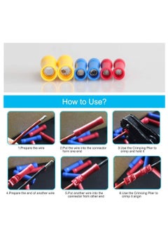 KASTWAVE Insulated Straight Wire Terminal Connectors,120 PCS Butt Splice Connectors, Automotive Cable Crimp Terminals, Electrical Butt Crimp Connectors(Blue, Red, Yellow)  - Image 3
