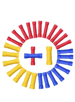 KASTWAVE Insulated Straight Wire Terminal Connectors,120 PCS Butt Splice Connectors, Automotive Cable Crimp Terminals, Electrical Butt Crimp Connectors(Blue, Red, Yellow)  - Image 1