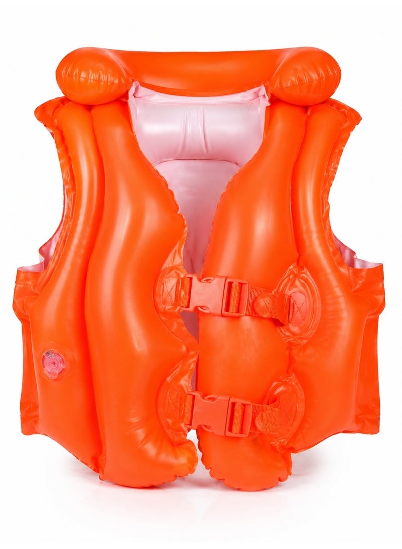 INTEX Inflatable children's life jacket with adjustable safety buckles – Orange - Image 1