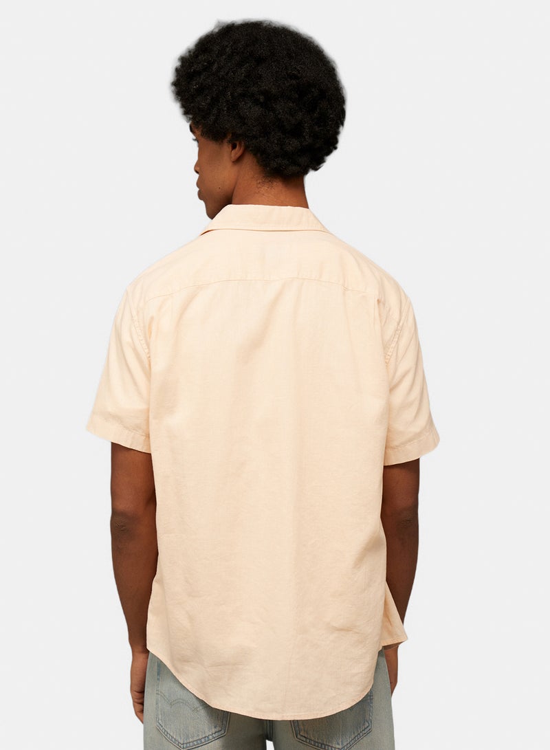 American Eagle AE Linen-Blend Short-Sleeve Button-Up Shirt - Image 4