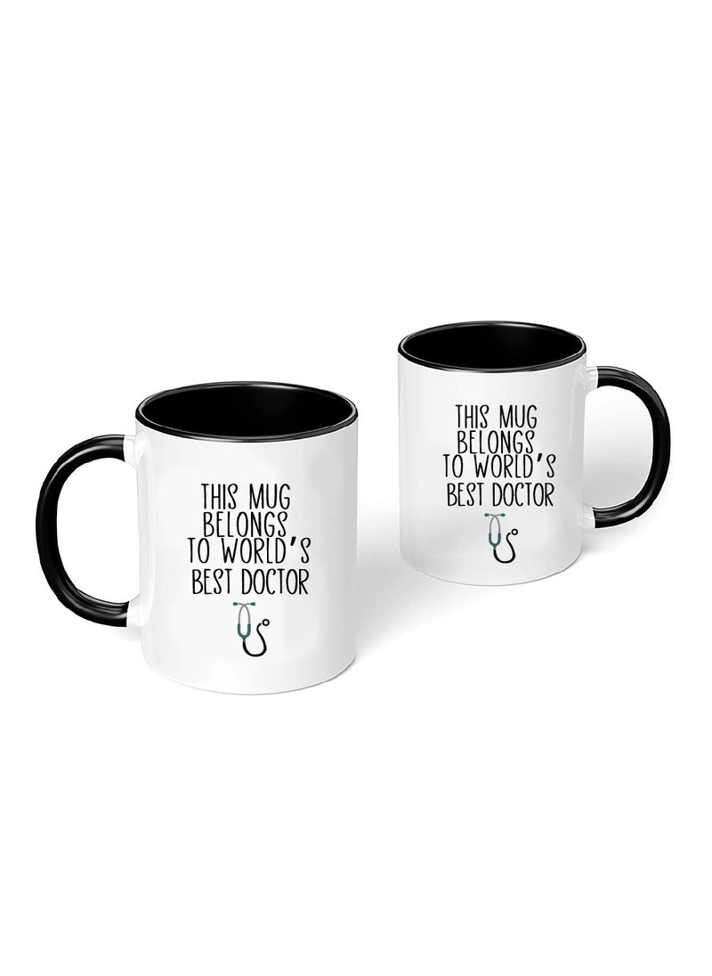 PRINTSHOP4ME - Doctor's Day Ceramic Coffee Mug - Stylish Doctor's Day Black Two Tone Coffee Mug - Ceramic Coffee Mug for Doctor's Day Celebration - Doctor's Day Gift - Image 1