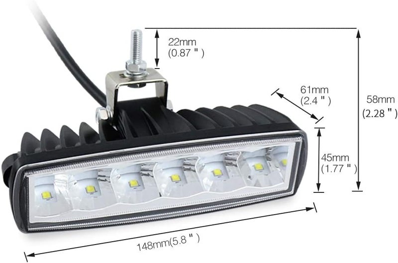 STDYSUN 6-Inch 30W LED Fog Lights Bar - Waterproof Offroad Driving Lights (2 Pcs) - Image 2