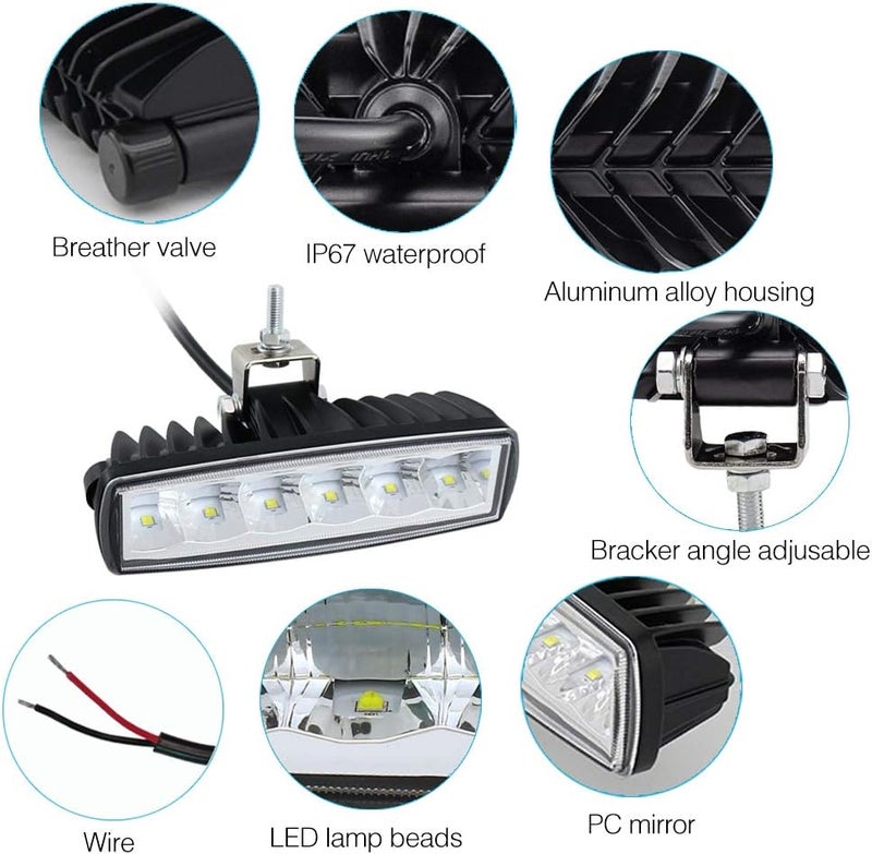 STDYSUN 6-Inch 30W LED Fog Lights Bar - Waterproof Offroad Driving Lights (2 Pcs) - Image 4