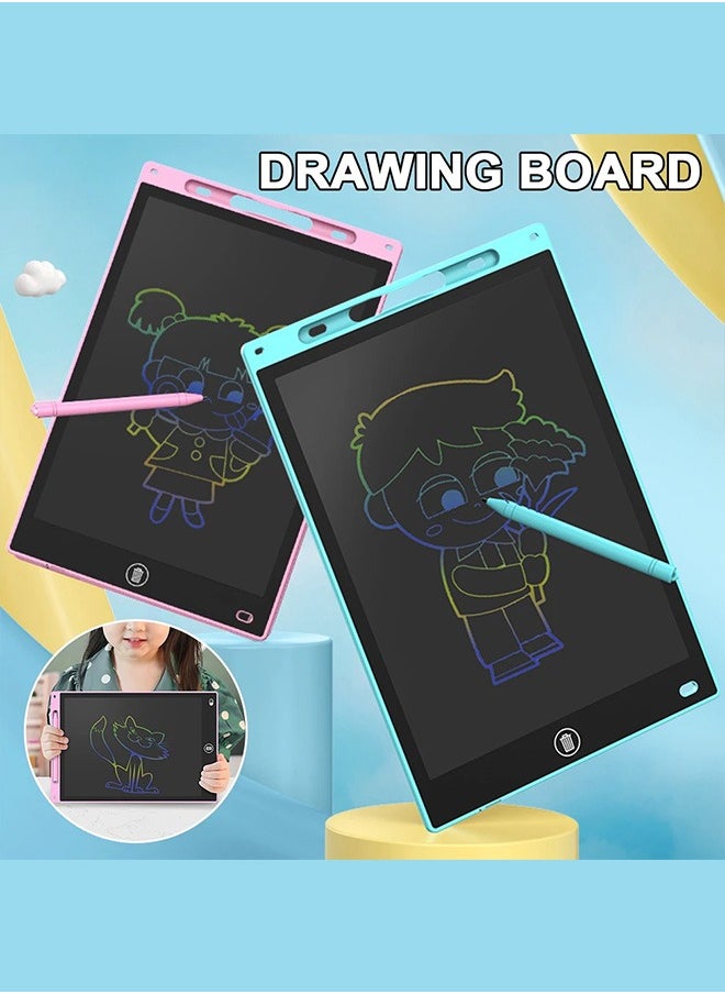 Generic - LCD Writing Tablet for Kids, 12 Inch Colorful Doodle Board Drawing Pad, Erasable Electronic Painting Pads, Reusable Writing Pad, with Lock Function Educational Toy Gift for Girls Boys Toddlers (Blue) - Image 1