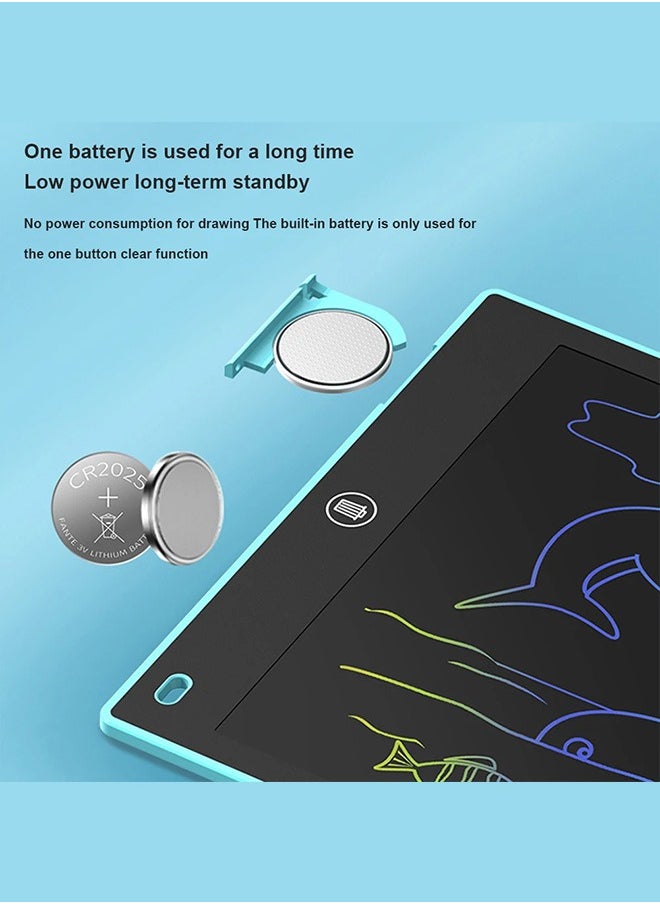 Generic - LCD Writing Tablet for Kids, 12 Inch Colorful Doodle Board Drawing Pad, Erasable Electronic Painting Pads, Reusable Writing Pad, with Lock Function Educational Toy Gift for Girls Boys Toddlers (Blue) - Image 1
