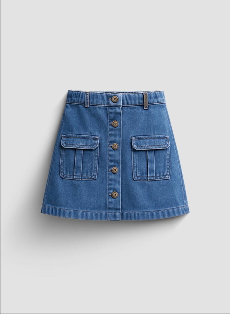 Y&CO Denim Short Skirt - Image 1