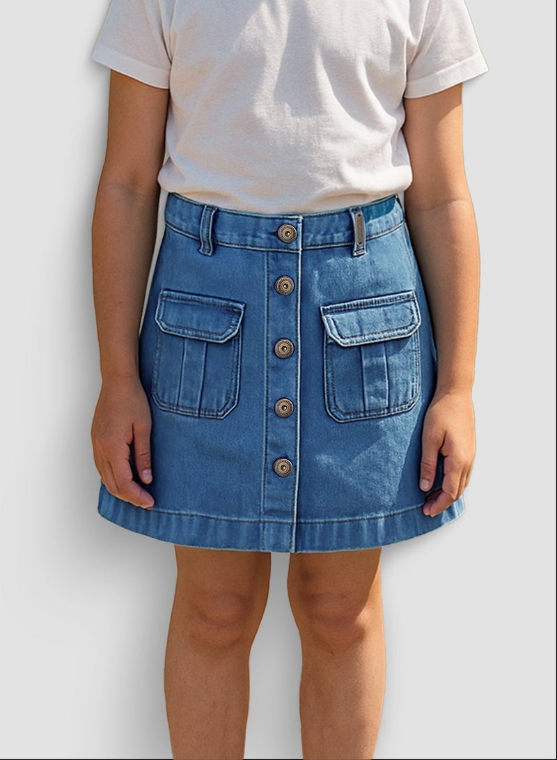 Y&CO Denim Short Skirt - Image 3