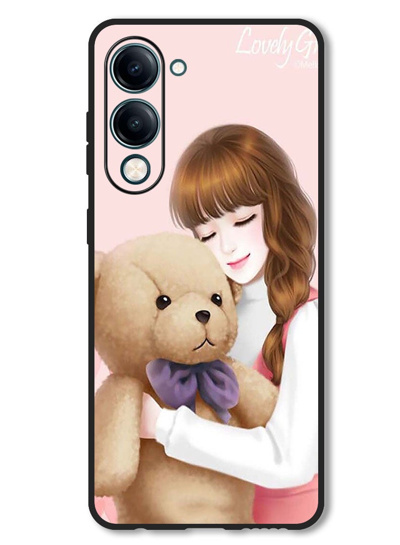 Theodor Case Compatible with Vivo Y29s Protection Shockproof Bumper Cover Lovely Girl Witih Teddy - Image 1