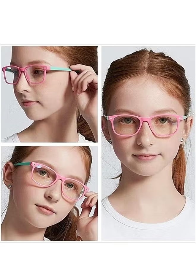 2PCS Blue Light Glasses for Kids Computer TV Phone Children Gaming Eyewear Silicone Flexible Eyeglasses for Boys Girls Age 2-8 Anti blue light and Headache - Image 2