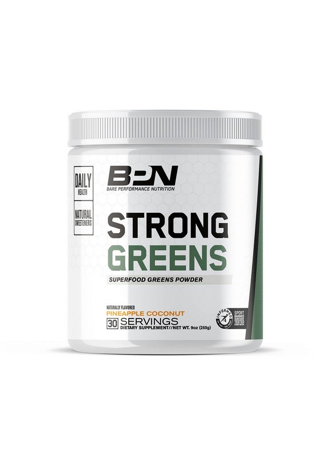 Bare Performance Nutrition Bpn Strong Greens Superfood Powder Pineapple Coconut Improve Energy Digestion Gut Health Antioxidants Nongmo Gluten Free And No Artificial Sweeteners 30 Servings - Image 1