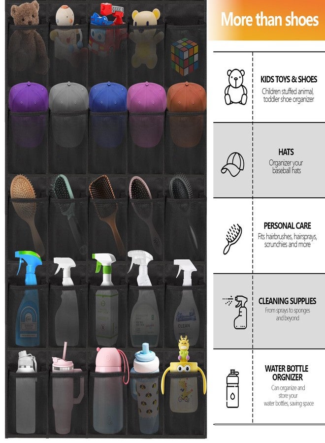 BiCINE Over the Door Shoe Organizer, 40 Large Mesh Pockets Hanging Shoe Rack Organizer for Closet Behind the Door Storage Holder for Entryway Bedroom Dorm Black - Image 5