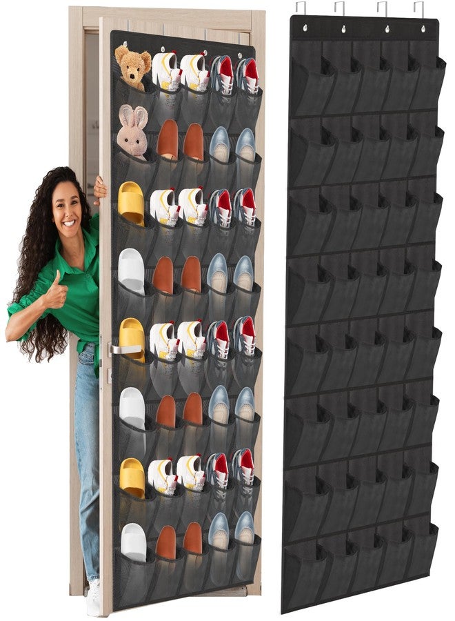 BiCINE Over the Door Shoe Organizer, 40 Large Mesh Pockets Hanging Shoe Rack Organizer for Closet Behind the Door Storage Holder for Entryway Bedroom Dorm Black - Image 1