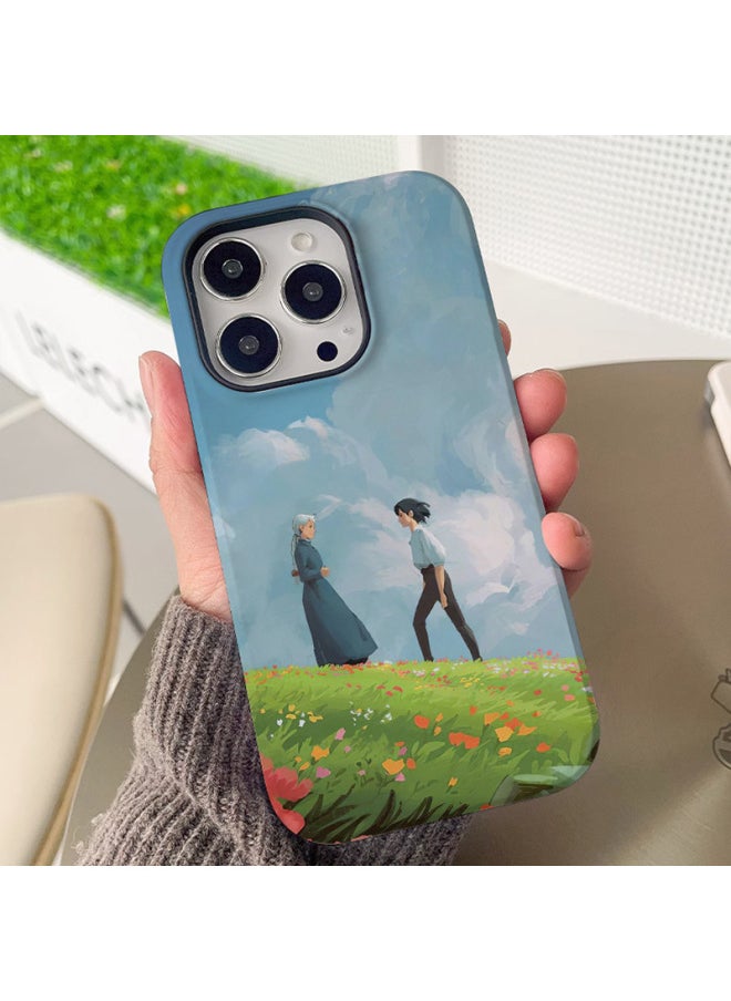 Generic - Explosions Film 2 In 1 Coated Shell For Iphone 13/13Promax Sealing Bag Button 11Promax-Color:Grassland-Applicable Model:For Iphone 14PRO (frosted) - Image 1