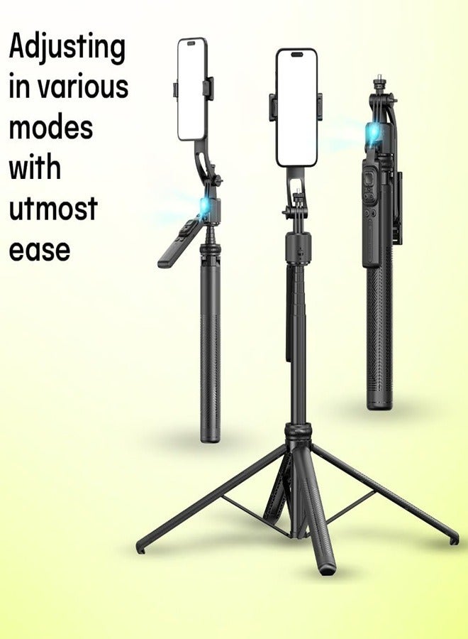 PLOKAMA A7 AI Face Tracking Tripod with Gesture Control, 360° Rotating Selfie Stick, Adjustable Stand for iPhone & Android, Great for Video Recording, Content Create, Live Streaming - Image 2