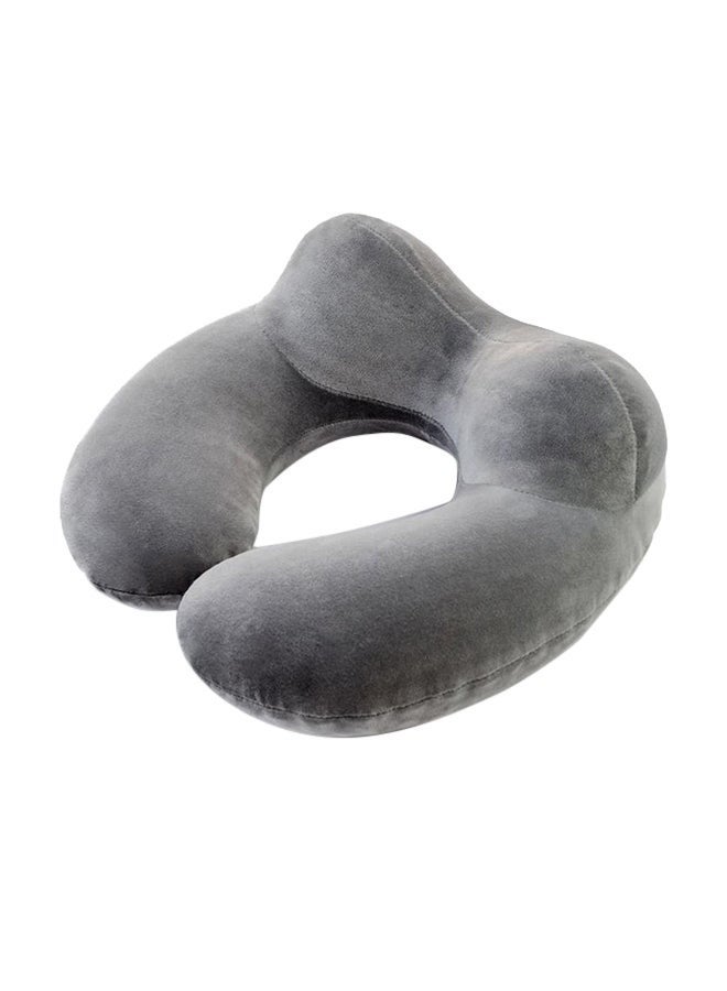 Captaintech Inflatable U Shape Travel Pillow Grey 9.7 x 6.3 x 2centimeter - Image 1