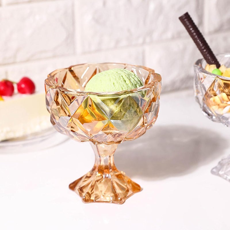 Thickened Glass High Bowl for Ice Cream Dessert Cheese Fruit Salad Footed Parfait Cup Kitchen Dining Essential High Foot Cheese Serving Dish - Image 2