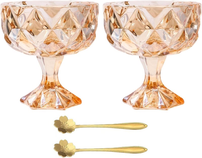 Thickened Glass High Bowl for Ice Cream Dessert Cheese Fruit Salad Footed Parfait Cup Kitchen Dining Essential High Foot Cheese Serving Dish - Image 1