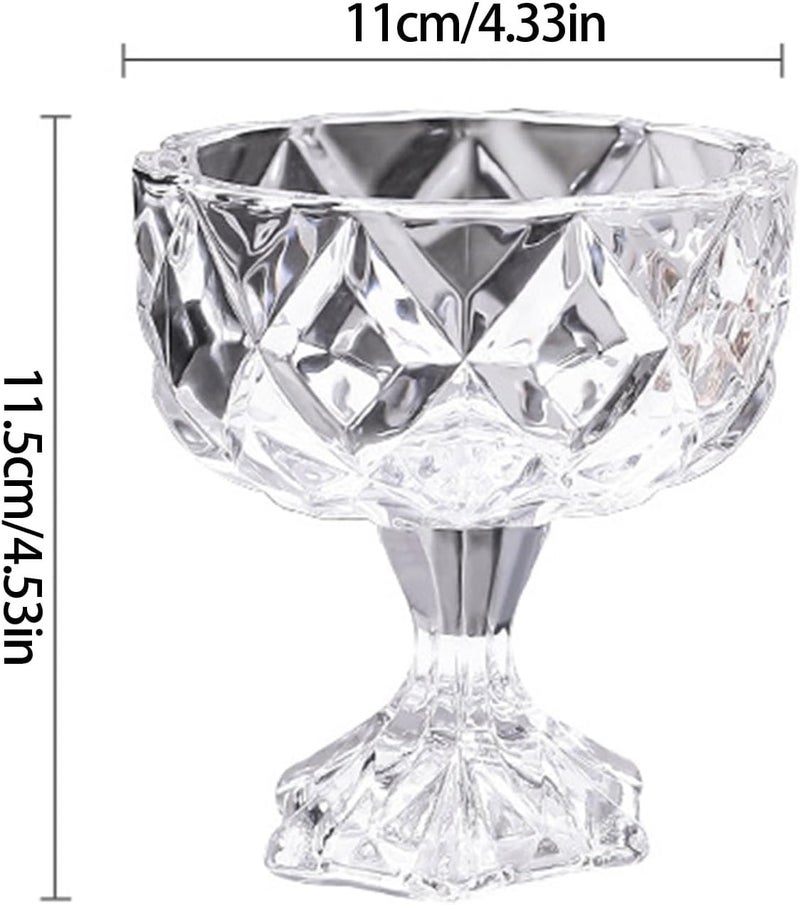 Thickened Glass High Bowl for Ice Cream Dessert Cheese Fruit Salad Footed Parfait Cup Kitchen Dining Essential High Foot Cheese Serving Dish - Image 4