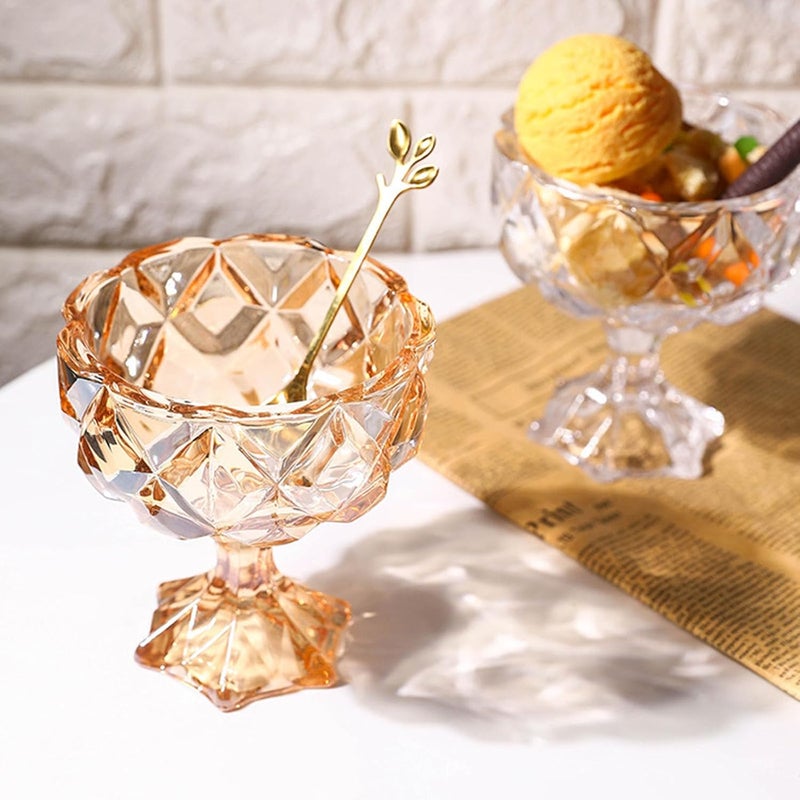Thickened Glass High Bowl for Ice Cream Dessert Cheese Fruit Salad Footed Parfait Cup Kitchen Dining Essential High Foot Cheese Serving Dish - Image 5