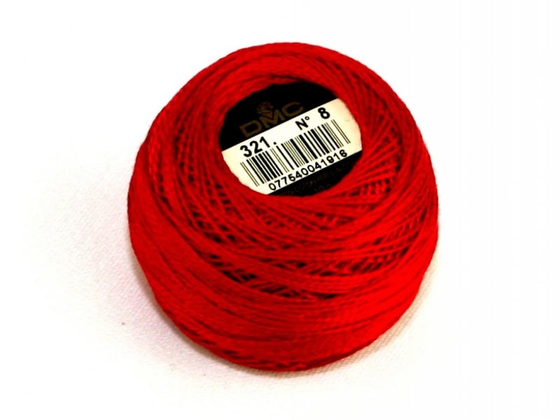DMC Cotton Perle Thread Size 8 321 per 10 gram ball