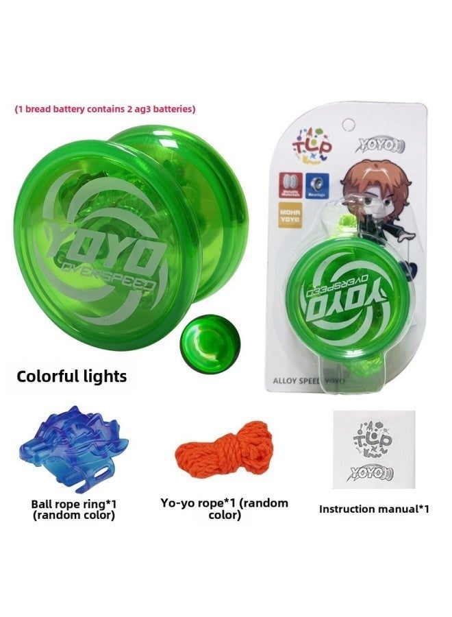 Yoyo ألعاب الأطفال أضواء ملونة يويو كرة يويو يويو مضيئة للأطفال كوكبة نيزك تحمل لون رائع: نيزك النسر الأخضر يويو بلاستيكي (مع أضواء) - Image 1