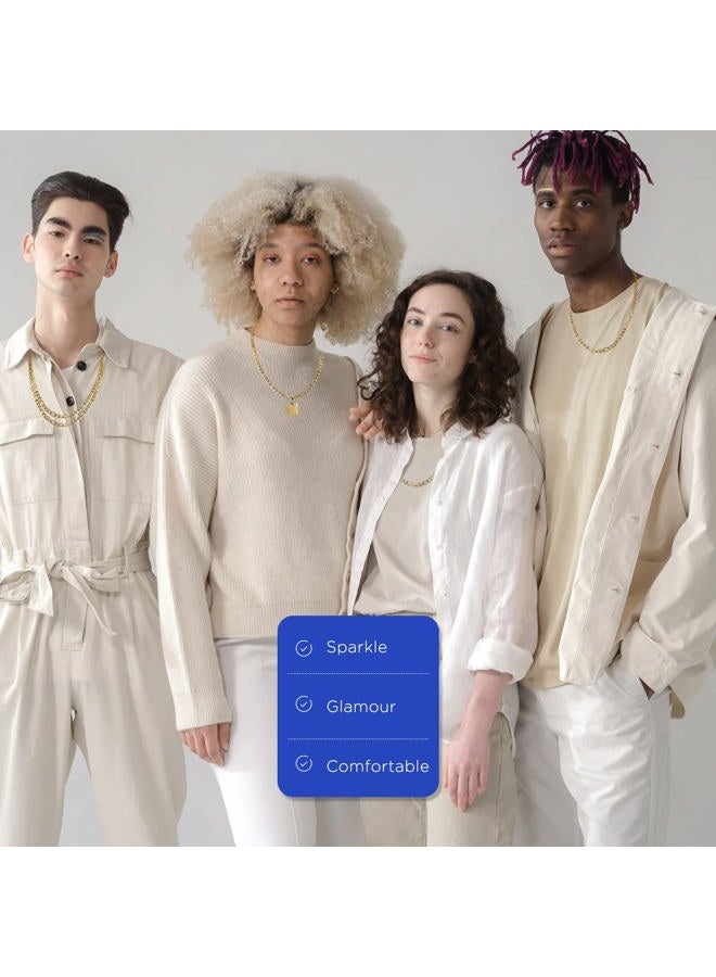 Evegfts 18K Gold Plated Silver Chain for Men, 5.5/7MM Mens Chain Figaro Chain Necklace for Men Women Boy Girls Super Sturdy Shiny 316L Stainless Steel Mens Chain Necklaces Jewelry Gifts 16, 18, 20, - Image 4