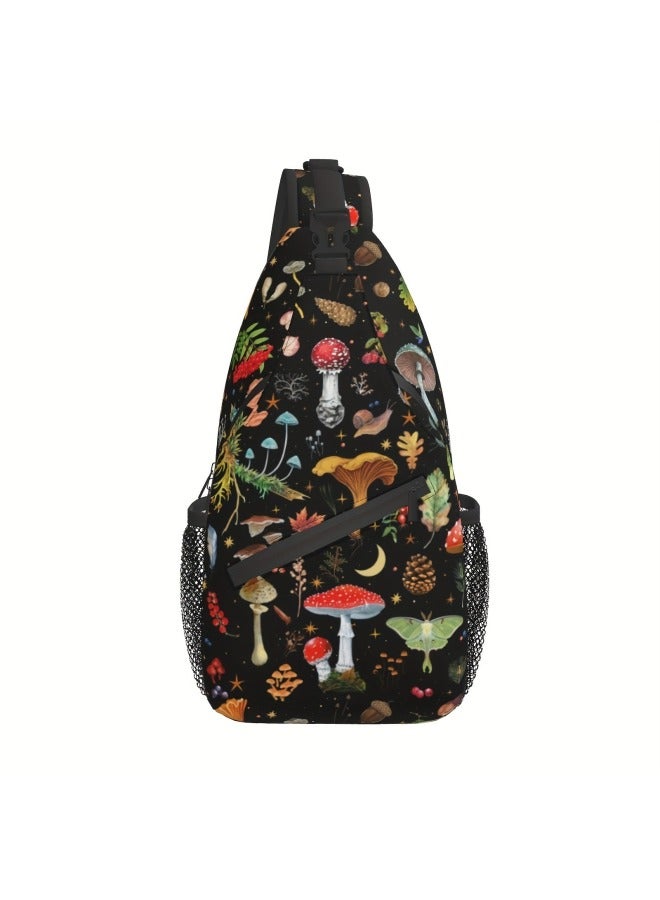 Football Chest Bag Basketball Rugby Baseball Sports Mushroom Chrysanthemum Boys And Girls Adult Shoulder Messenger Bag-Color:Skull A - Image 2