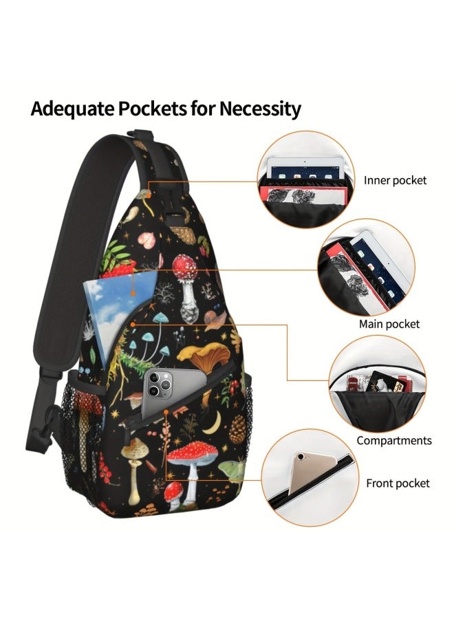 Football Chest Bag Basketball Rugby Baseball Sports Mushroom Chrysanthemum Boys And Girls Adult Shoulder Messenger Bag-Color:Skull A - Image 4