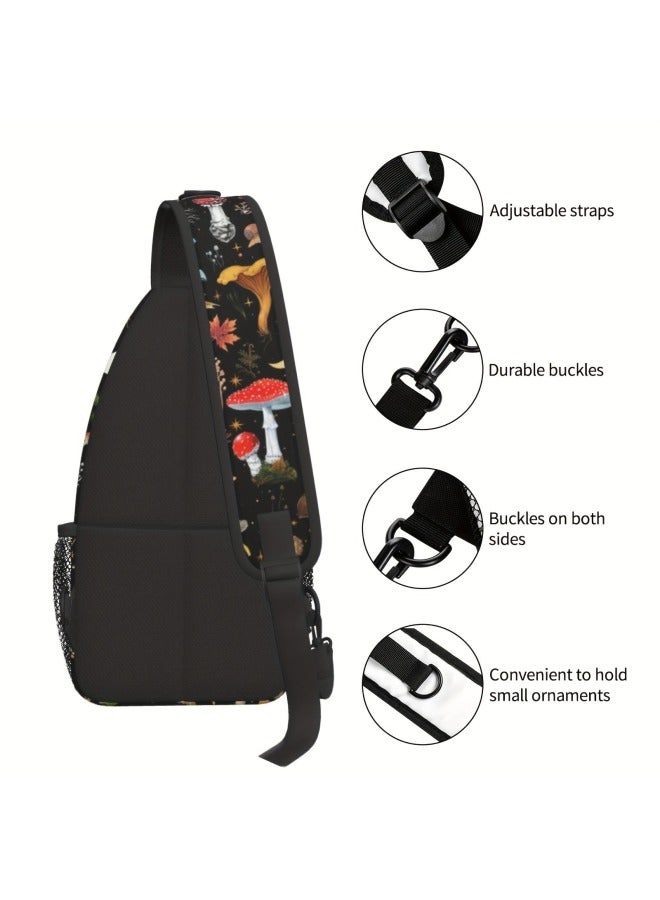 Football Chest Bag Basketball Rugby Baseball Sports Mushroom Chrysanthemum Boys And Girls Adult Shoulder Messenger Bag-Color:Skull A - Image 5