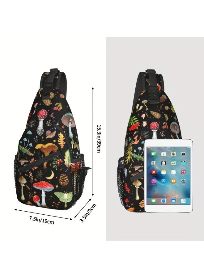 Football Chest Bag Basketball Rugby Baseball Sports Mushroom Chrysanthemum Boys And Girls Adult Shoulder Messenger Bag-Color:Skull A - Image 3