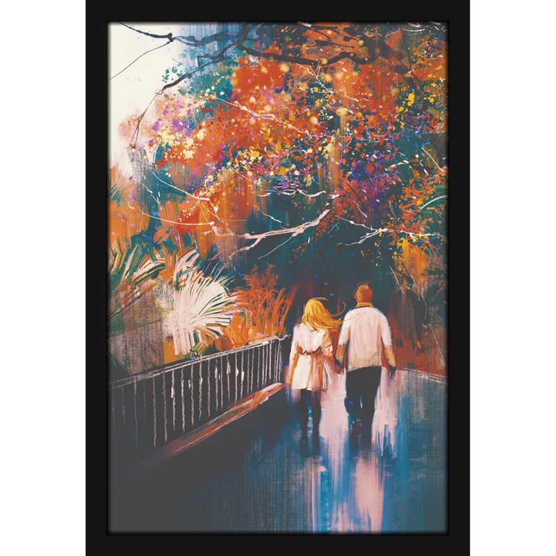 Mad Masters Couple Love Romance Painting Aesthetic Hanging Photo Frame Decorative Item Home Decoration and Wall Decor for Living Room and Bedroom MM 1410 8x12 Inch Paper Without Plexi Glass