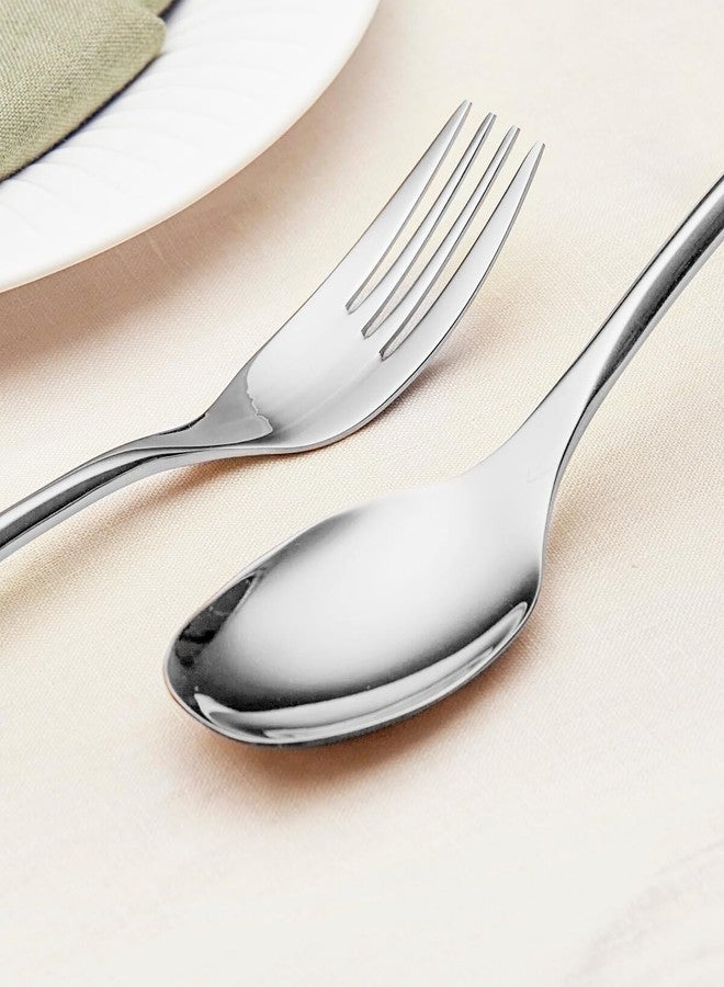Lemeya 20-Piece Silverware Set for 4,Modern 18/10 Stainless Steel Flatware Set,Luxury Cutlery Set,Unique Utensils Set for Restaurant,Spoons and Forks Set,Mirror Polished,Dishwasher Safe - Image 4