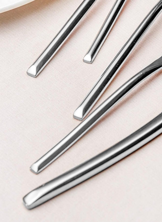 Lemeya 20-Piece Silverware Set for 4,Modern 18/10 Stainless Steel Flatware Set,Luxury Cutlery Set,Unique Utensils Set for Restaurant,Spoons and Forks Set,Mirror Polished,Dishwasher Safe - Image 5