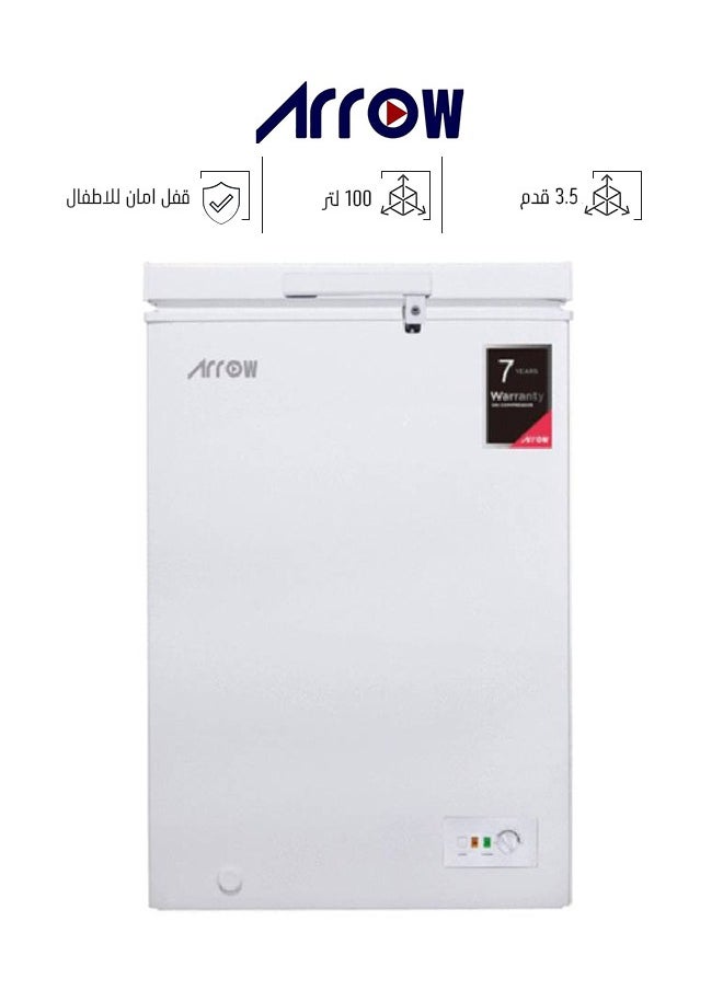 Arrow - Chest Freezer - 3.5 Feet - 100 Liters - White - RO-160F - Image 1