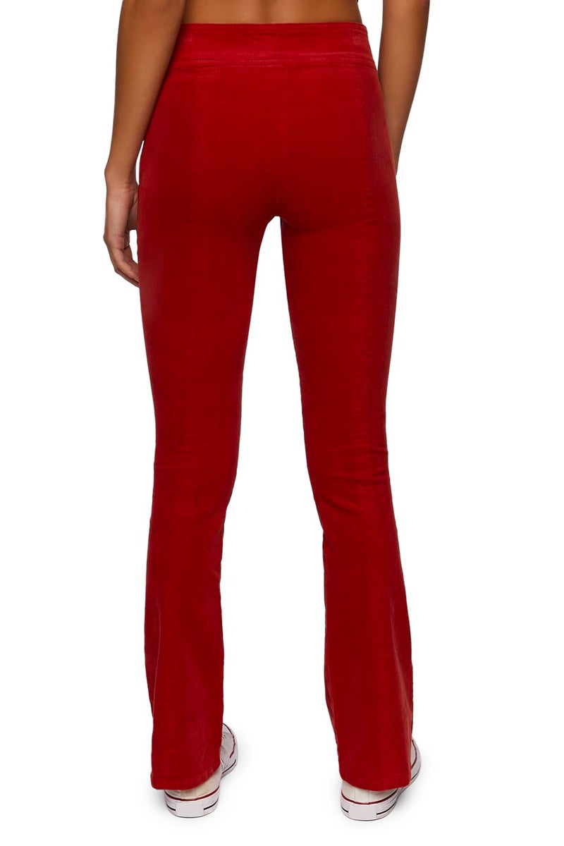 Forever 21 Corduroy Belted Flare Pants Ruby Large - Image 4