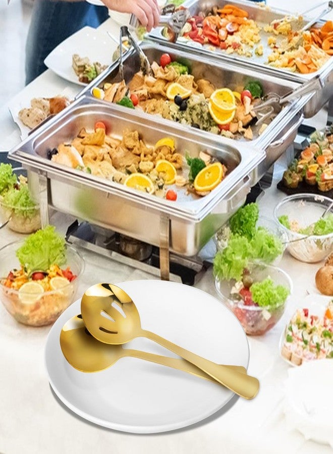 Veagins 4 Pieces Large Stainless Steel Gold Serving Spoons for Buffet, Soup Spoons Table Spoon Cooking Spoon for Kitchen Restaurant Banquet - Image 2