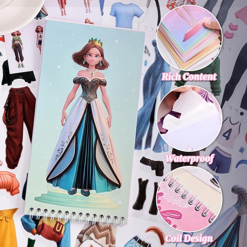 PAGEMORE 25 Sheets Dress Up Stickers for Kids, Make Your Own Fairy Princess Sticker for Kids Toddlers, Ideal Gift Birthday Preschool Children Party Favor, Classroom Rewards, Art Craft - Image 3