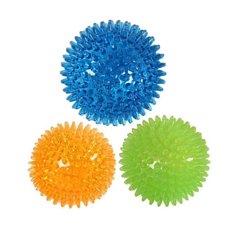 SSKR Pack of 1 Whistle Pee-Pee Sound Squeaky Sound Ball for Puppy, Dog & Cat, Pet Chew Playing Rubber Spiked Ball Toy, Puppy Teething - Image 1