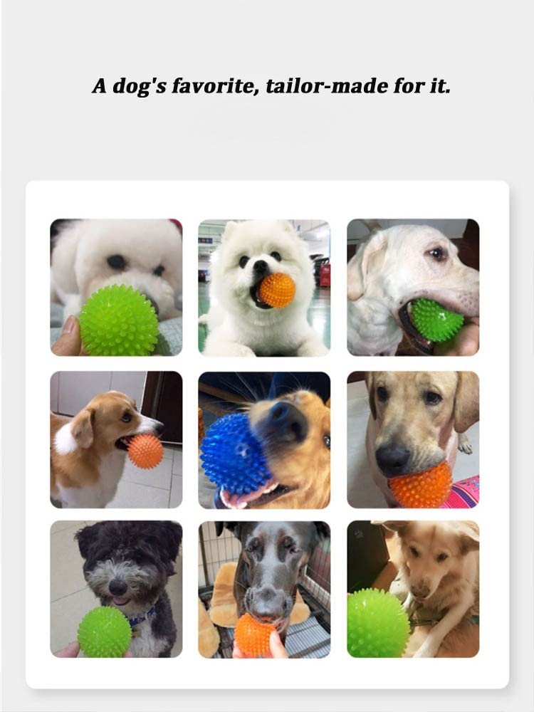SSKR Pack of 1 Whistle Pee-Pee Sound Squeaky Sound Ball for Puppy, Dog & Cat, Pet Chew Playing Rubber Spiked Ball Toy, Puppy Teething - Image 5