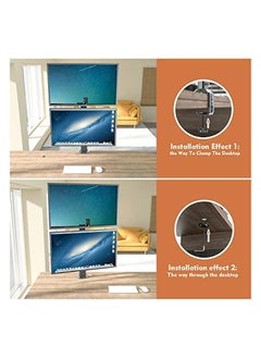 erorex Dual Monitor Articulating Desk Mount Arm Stand - Vertical Stack Screen Supports Two 13 to 34 Inch Computer Monitors with C Clamp  - Image 4