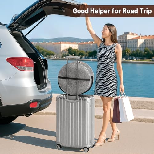 SLEEPING LAMB Cowboy Hat Box for Travel and Storage Collapsible Cap Organizer Case with Handles Shoulder Strap for Men Carry Cap Bag Soft and Large Hat Box for Women Storage for Closet Grey - Image 3