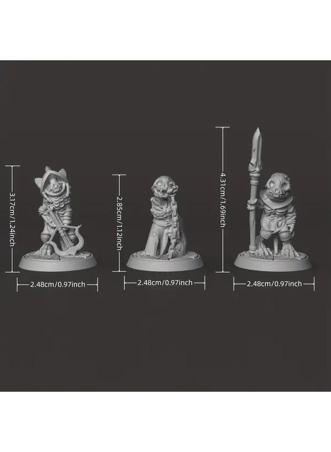 3 Pcs Cat Undead Skeleton Set Miniature Figurines For Tabletop Gaming Collecting - Image 3